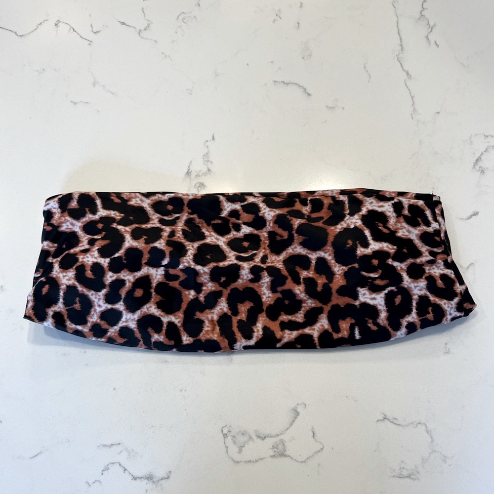 SHEIN Leopard Bandeau Bikini Top